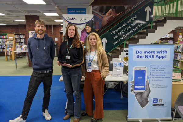 Will, Anna and Marta at the Abingdon Library drop-in